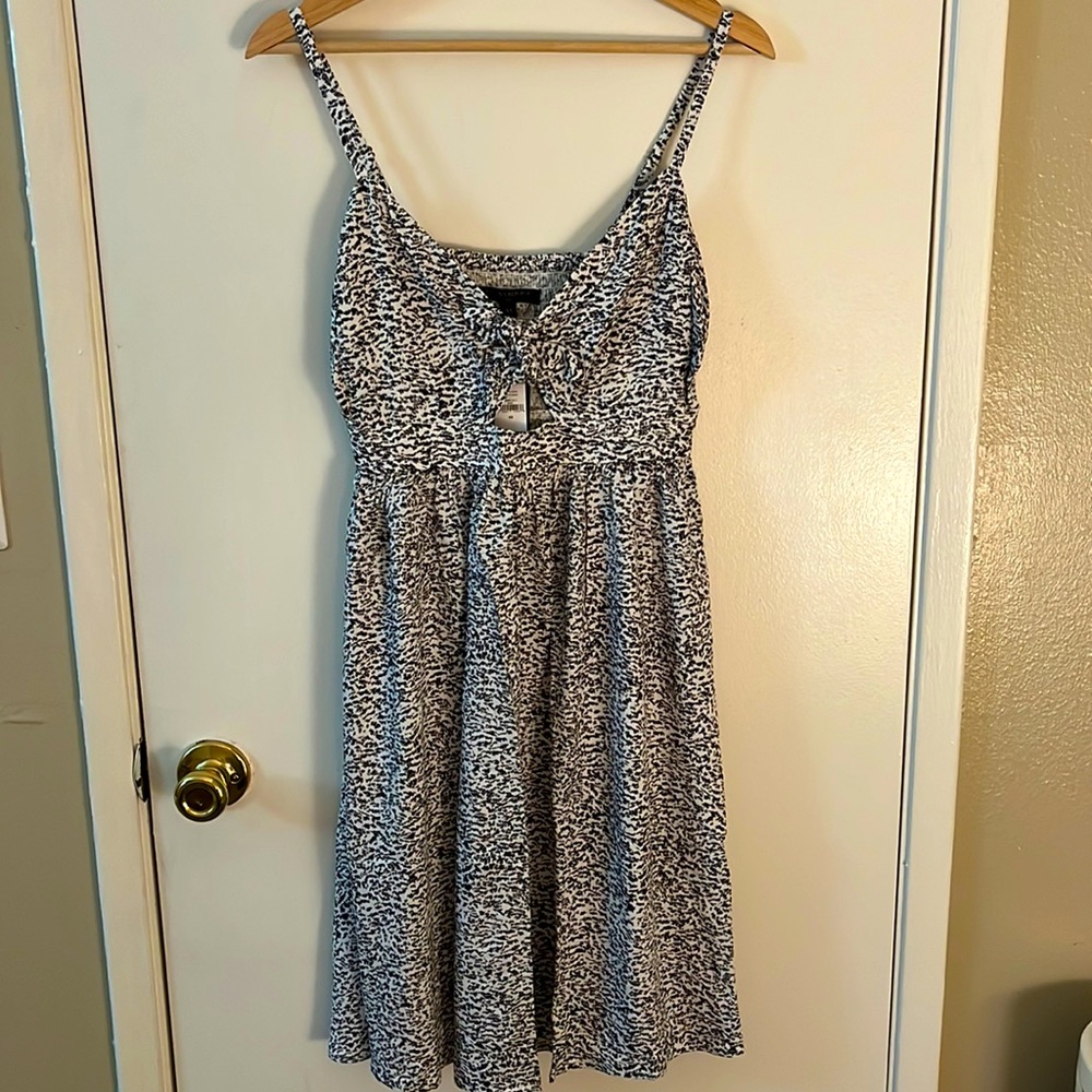 Banana Republic Tie-Front Mini Dress, Mountain Gray color in XS